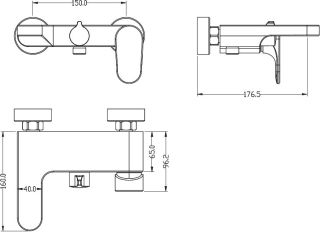 Смеситель для ванны Boheme Spectre золото 453-G